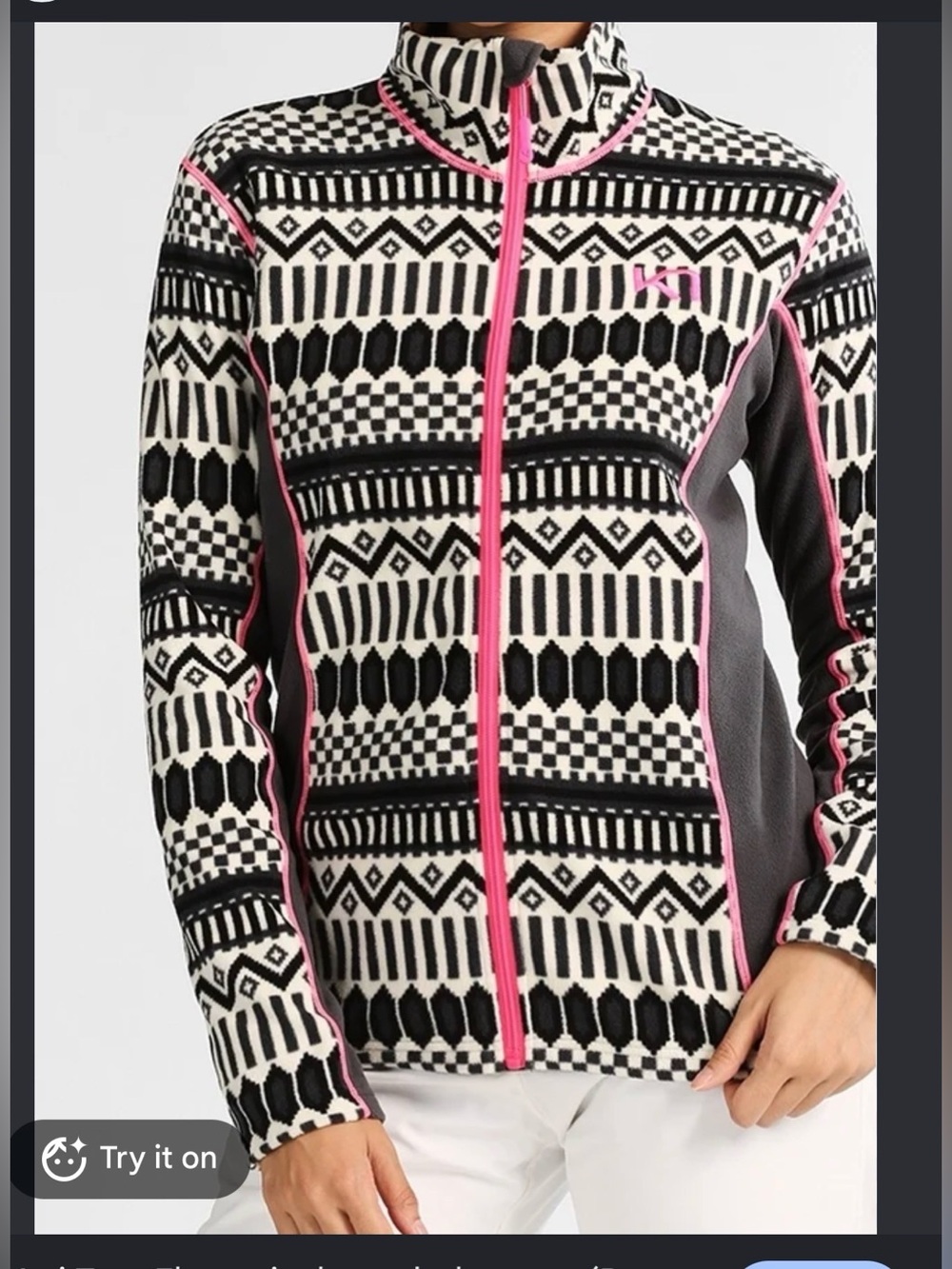 Kari Traa Women’s Fleece Inka Patterned Full Zip Jacket , Medium